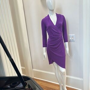 Elegant Purple Wrap Dress